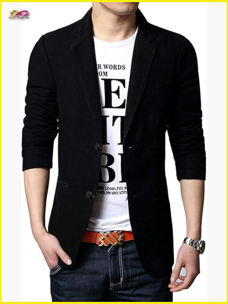 Slim Fit Sport Coat Classic Blazer Lightweight Cotton Twill Business Casual